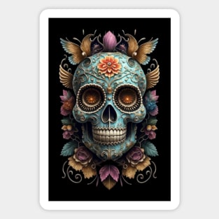 Sugar Skull Dia de los Muertos Mexican Day Of The Dead Tattoo Art Culture Punk Rock Goth Skeleton Magnet